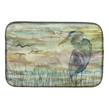 Carolines Treasures Carolines Treasures SC2019DDM Blue Heron Sunset Dish Drying Mat SC2019DDM